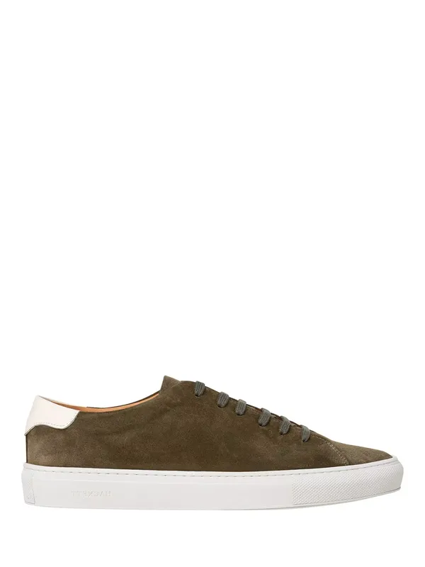Hackett London Idol Suede Trainers, Khaki Green