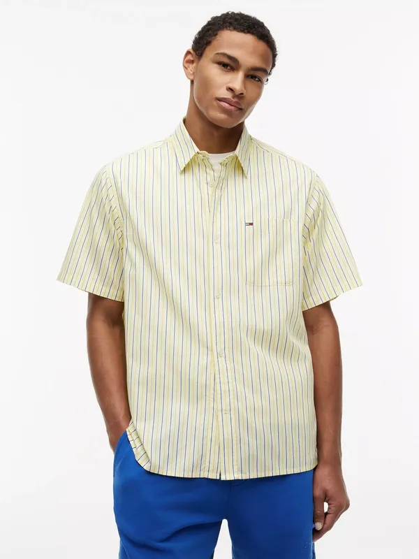 Tommy Hilfiger Stripe Short Sleeve Cotton Shirt, Multi