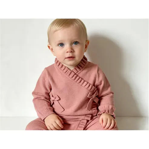 Jack Wills Kids Ruffle Detail Viscose Long Sleeve Onesie