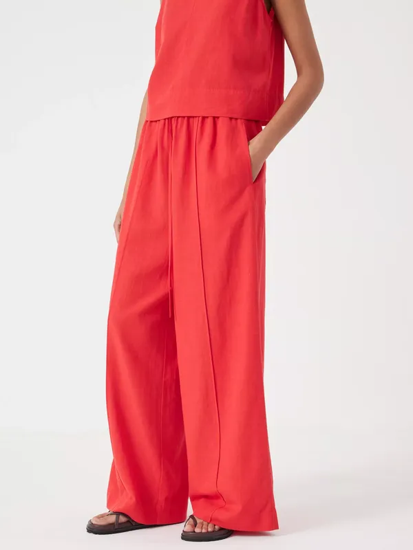 HUSH Linen Blend Petunia Wide Leg Trousers