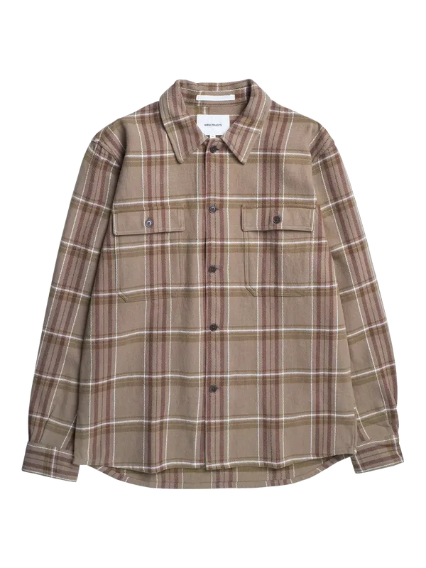 Norse Projects Hjalmer Cotton Patch Pocket Overshirt, Walnut