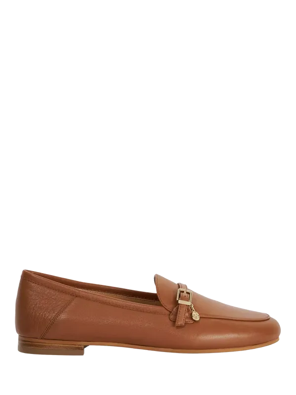 Dune London Greya Leather Buckle Detail Loafers