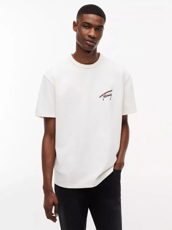 Tommy Hilfiger Graphic Print Crew Neck Cotton T-Shirt, Black