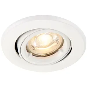 Saxby GU10 Matt White Fire Rated Cast Adjustable Downlight - 50W