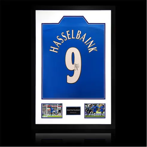 The Fan Cave Jimmy Floyd Hasselbaink Signed Chelsea Shirt Elite