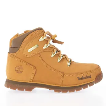 Timberland Kids' Euro Rock Mid Bungee Leather Flat Ankle Boots
