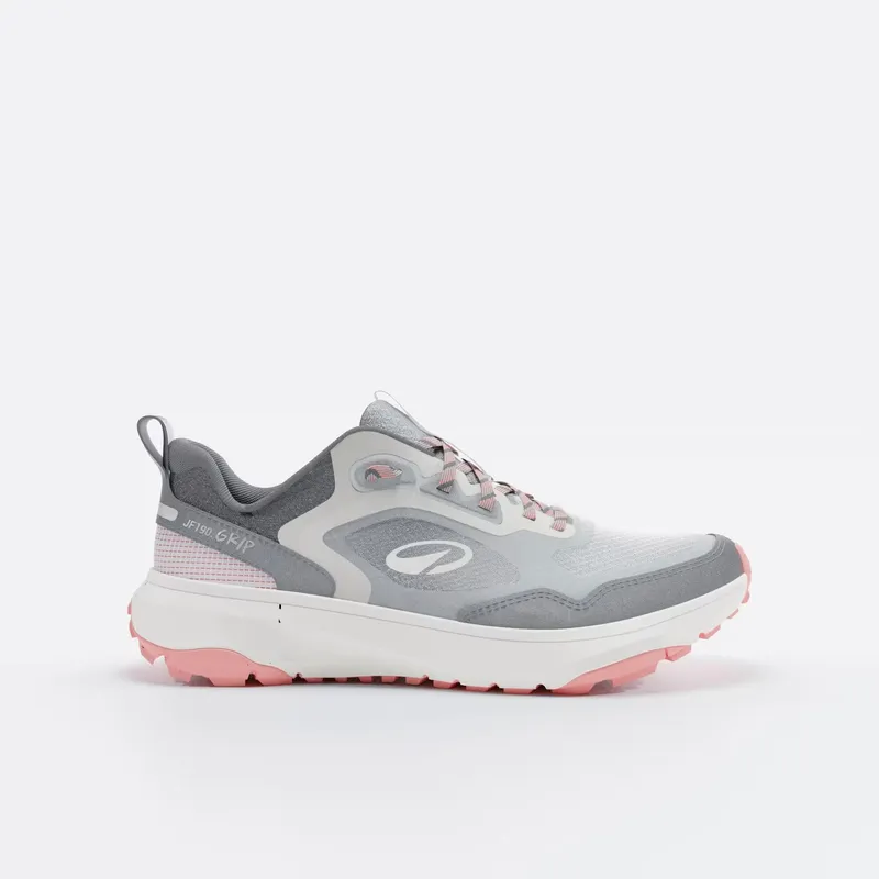 DECATHLON Women's Running and Trail shoes, JF190 Grip Grey Pink