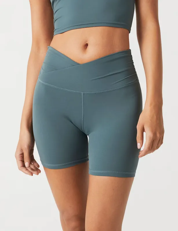 Lilybod Addison High Waisted Wrap Waistband Shorts