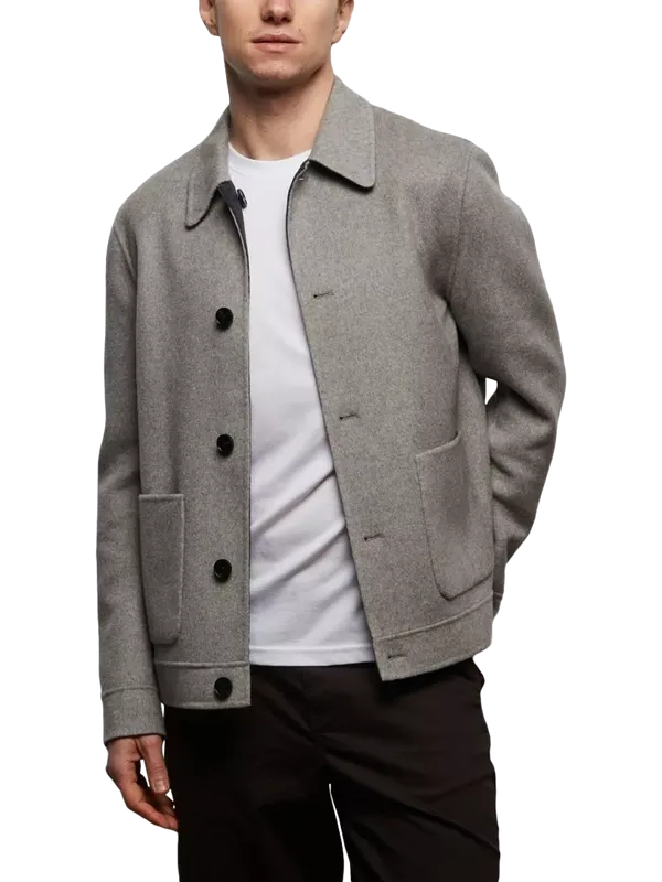 Guards London Irish Reversible Wool Blend Harrington Jacket, Silver Grey