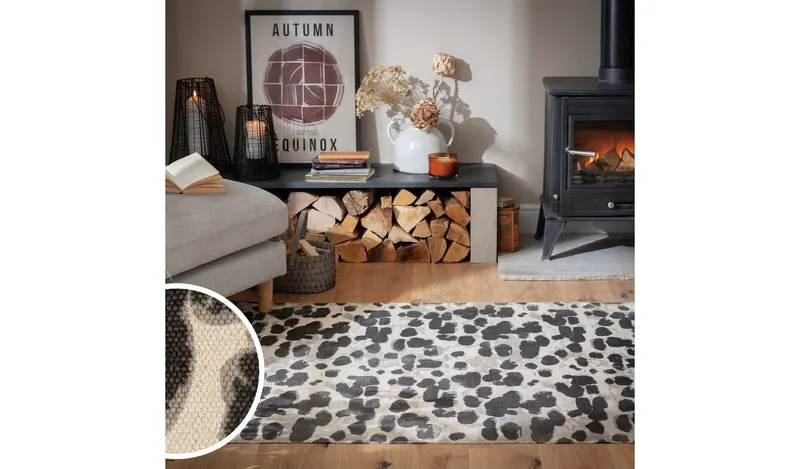 Habitat Bark Print Cotton Rug - 120X170cm
