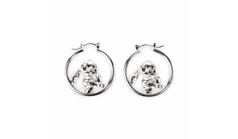 Custard London Silver Disney Stitch Hoop Earrings