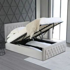 Mia Ottoman Bed - Grey / Double