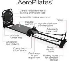 AEROPILATES Reformer 435 Plus Pilates Machine - Black & Pink