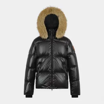 Arctic Army Women's Puffer OG Hooded Long Sleeve Short Puffer Jacket