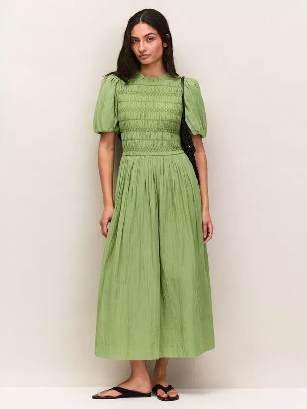 Ro&Zo Shirred Bodice Maxi Dress, Green