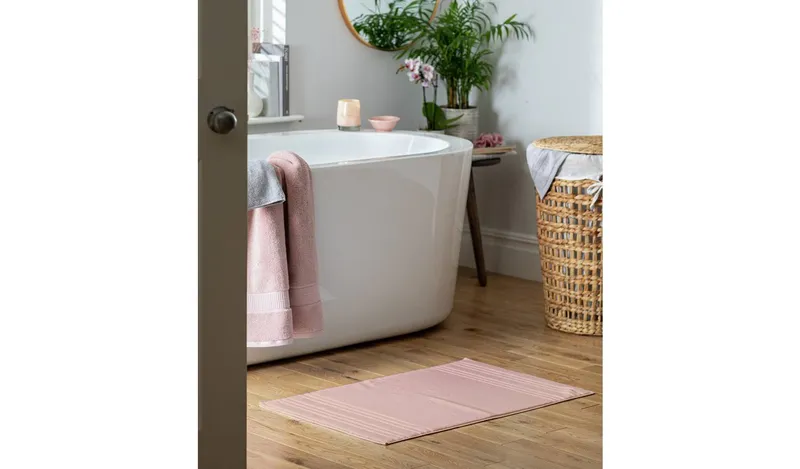 Habitat Hygro Cotton Anti Microbial Bath Mat - Blush