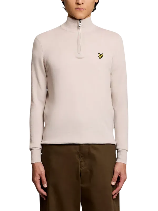 Lyle & Scott Half Zip Cotton Merino Wool Blend Jumper