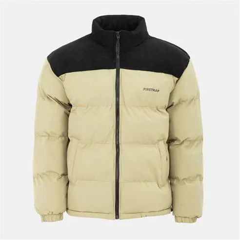Firetrap Men's Full Zip Funnel Neck Long Sleeve Puffer Jacket