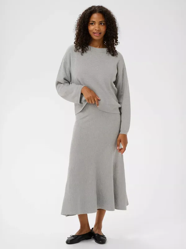 KAFFE Malina Round Neck Jumper, Grey