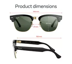 META GLASSES Audio Clubmaster AI Glasses - Shiny Black on Gold with Graphite Green Transitions Lenses