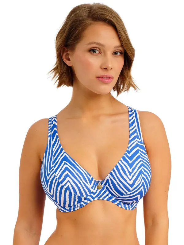 Freya Fiji Falls High Apex Bikini Top, Ocean