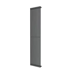 GoodHome Thorpe Anthracite Vertical Designer 3076BTU Radiator, (W)400mm x (H)1800mm