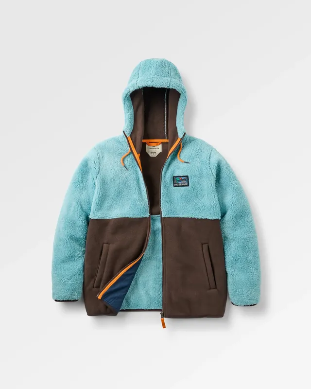 Passenger Clothing Nestling Polar-Lined Sherpa Fleece - Retro Blue/Espresso