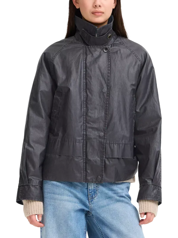 ICHI Ganilo Waxed Jacket, Dark Navy