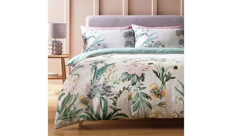 Argos Home Cotton Botanical Floral White Bedding Set