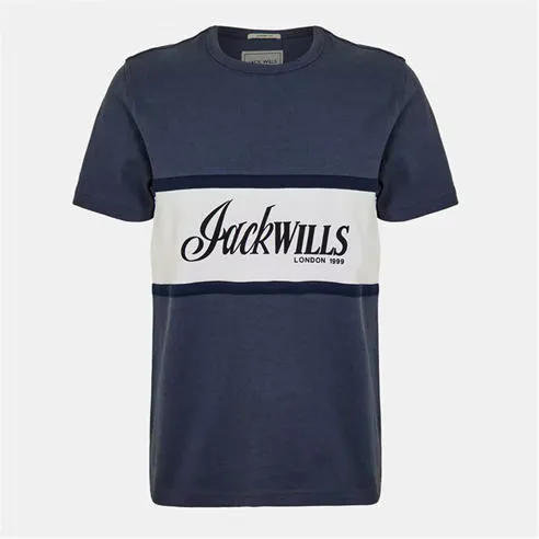 Jack Wills Men's JW Colour Block Regular Fit T-Shirt