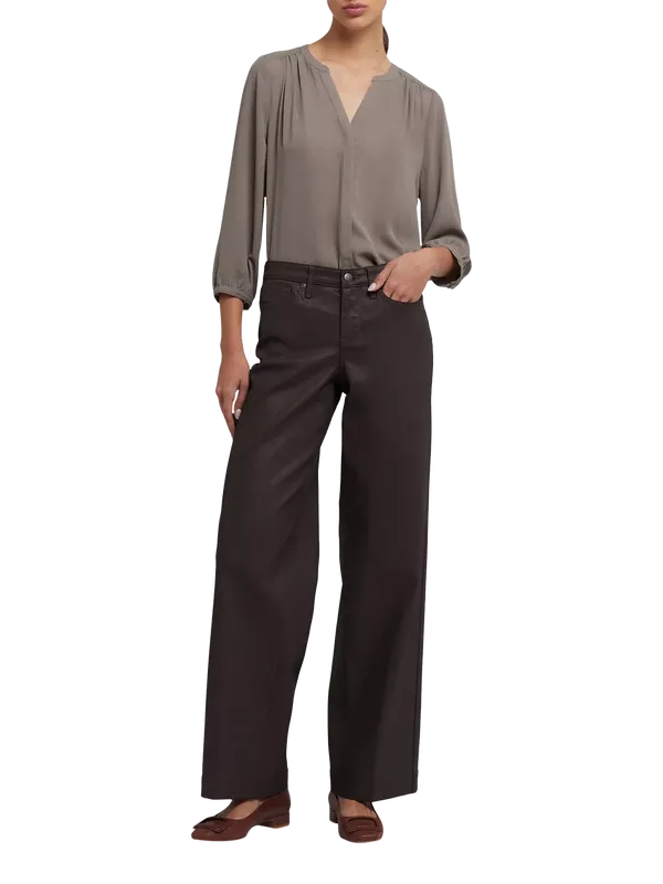 NYDJ Coated Teresa Wide Leg Jeans, Peppercorn