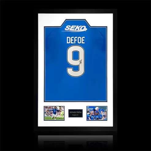 The Fan Cave Jermain Defoe Signed Rangers Shirt Premium Frame