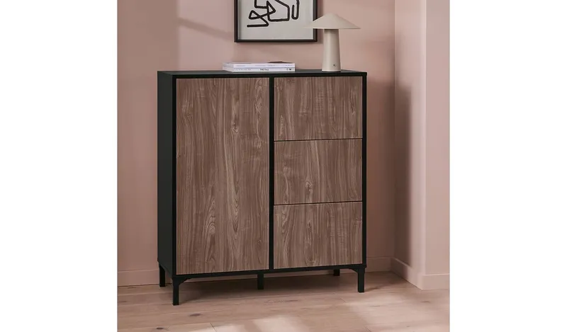 Argos Home Hamilton 1 Door 3 Drawers Sideboard - Walnut