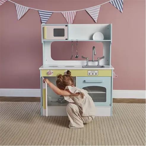 Tooky Toy Wooden 2 in 1 Kitchen and Cafe