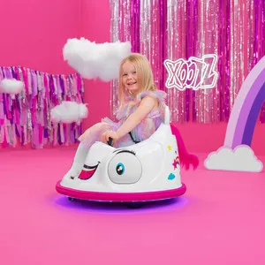 Xootz Unicorn Bumper Car Electric Ride On White
