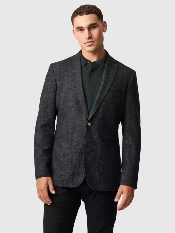 Rodd & Gunn Textured Australian Wool with Cotton Blazer, Emerald