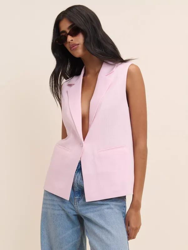Nobody's Child Boxy Sleeveless Blazer, Pink