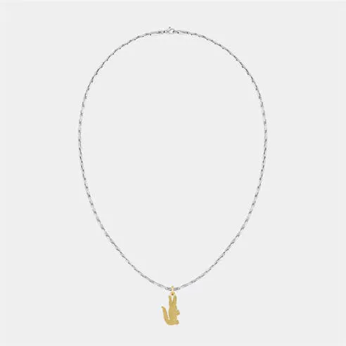 Lacoste Mens Arthor Crocodile Box Chain Necklace