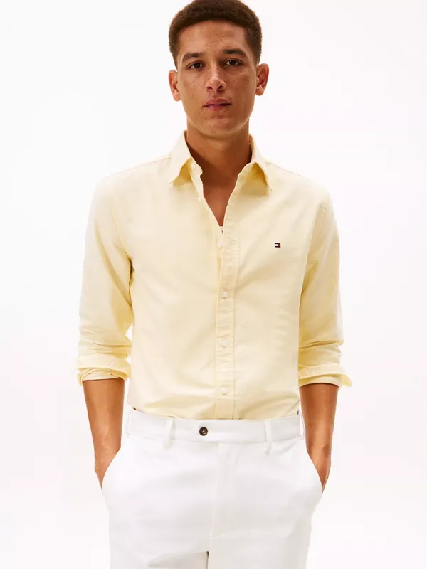 Tommy Hilfiger Solid Cotton Regular Fit Heritage Oxford Shirt
