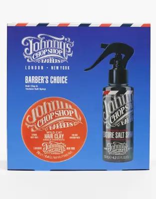 Johnnys Chop Shop Barber's Choice Hair Clay & Texture Salt Spray Set