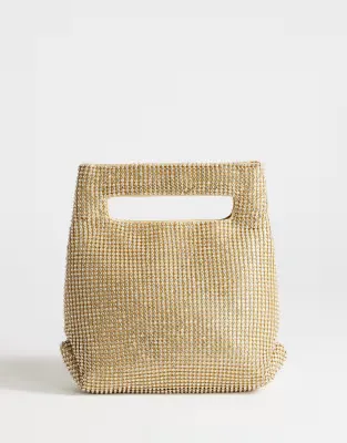 Stella diamante small grab bag in gold