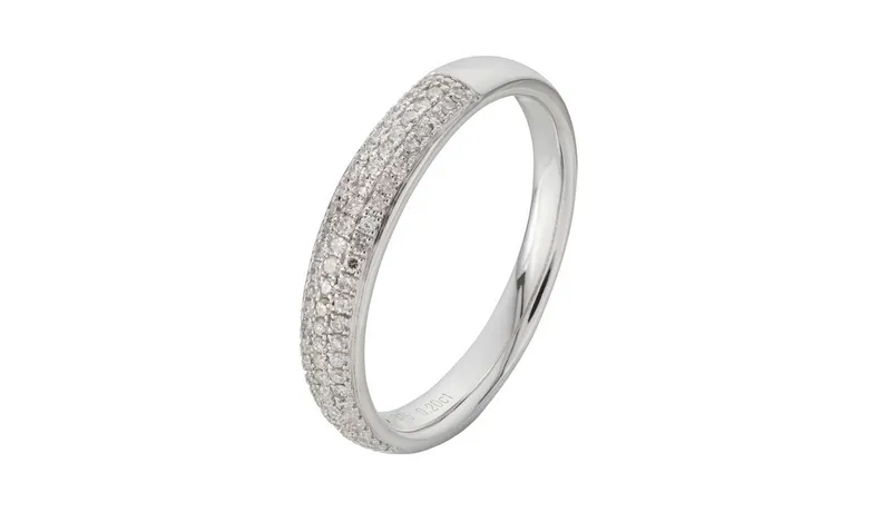 Revere 9ct White Gold 0.20ct Diamond Wedding Band Ring