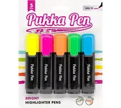 PUKKA Bright Highlighter Pens - Pack of 5