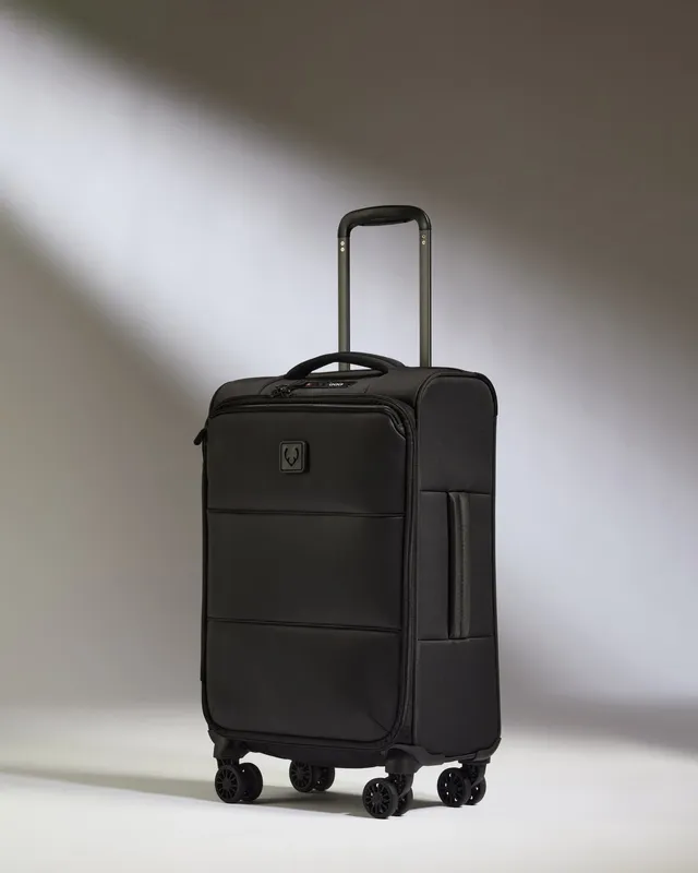 Antler Lightest Cabin Suitcase in Black - Soft Stripe 2.0