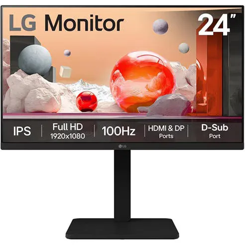 LG Monitor 24BA450 24 Inch FHD 1080p 100Hz 5ms Response Time IPS Panel