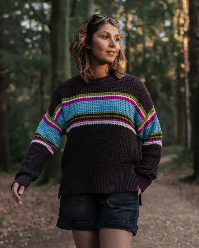 Passenger Clothing Reflection Stripey Jumper - Espresso