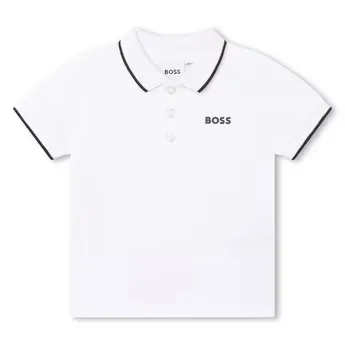 Boss Kids' Small Logo Cotton Short Sleeve Polo Shirt