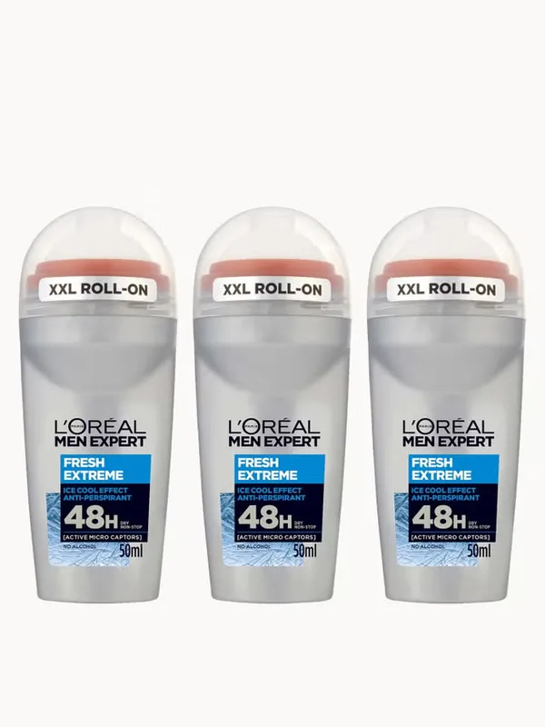 L'Oréal Paris Men Expert Fresh Extreme Deodorant Roll-On (50ml) Trio