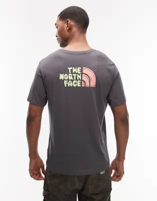 Bubble logo backprint t-shirt in dark grey