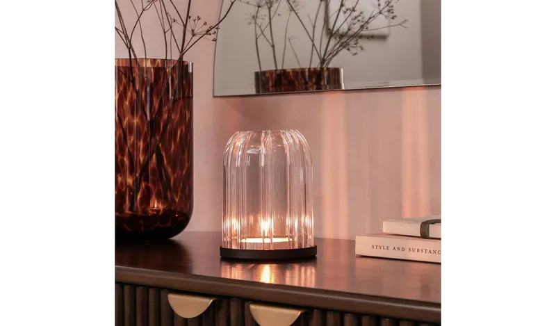 Habitat Glass Cloche Tealight Holder - Clear
